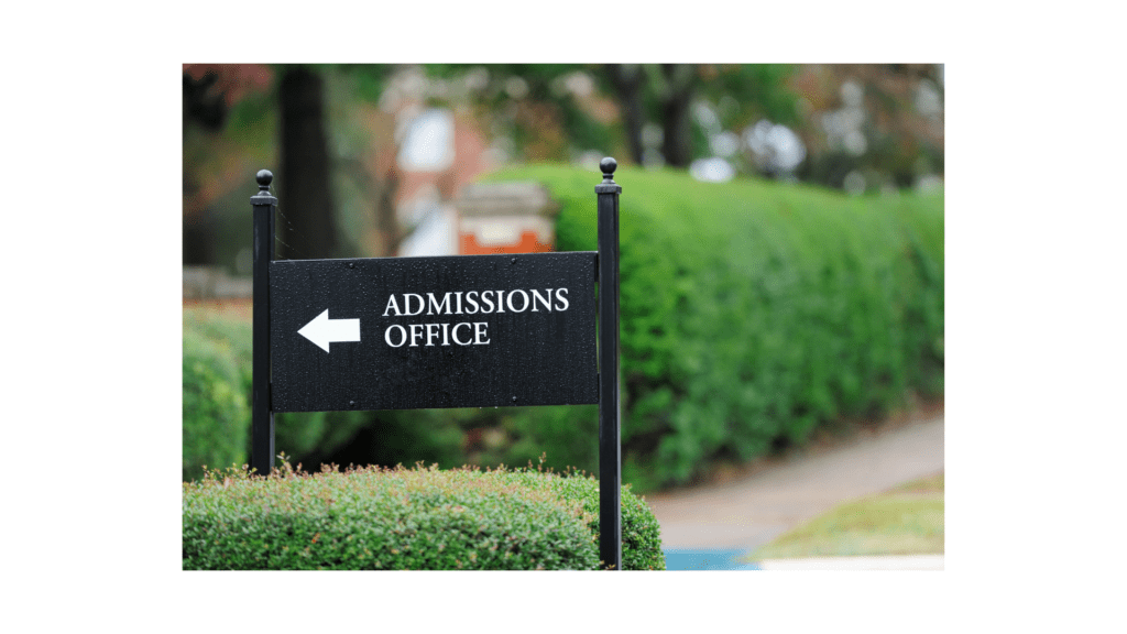 An image of a board with the words 'Admission Office' written on it.